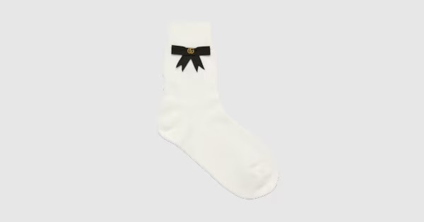 Gucci Cotton blend socks with GG bow | Gucci (US)
