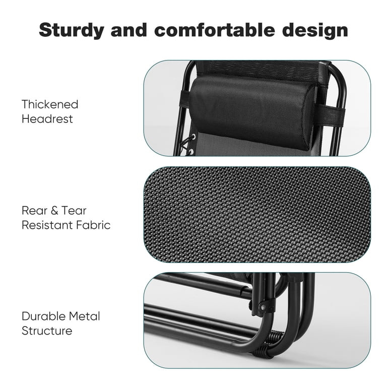 EDX Zero Gravity Chair Outdoor Lounge Chair\uff0cSuitable for Beach Terrace Pool Patio, Black 2-P... | Walmart (US)