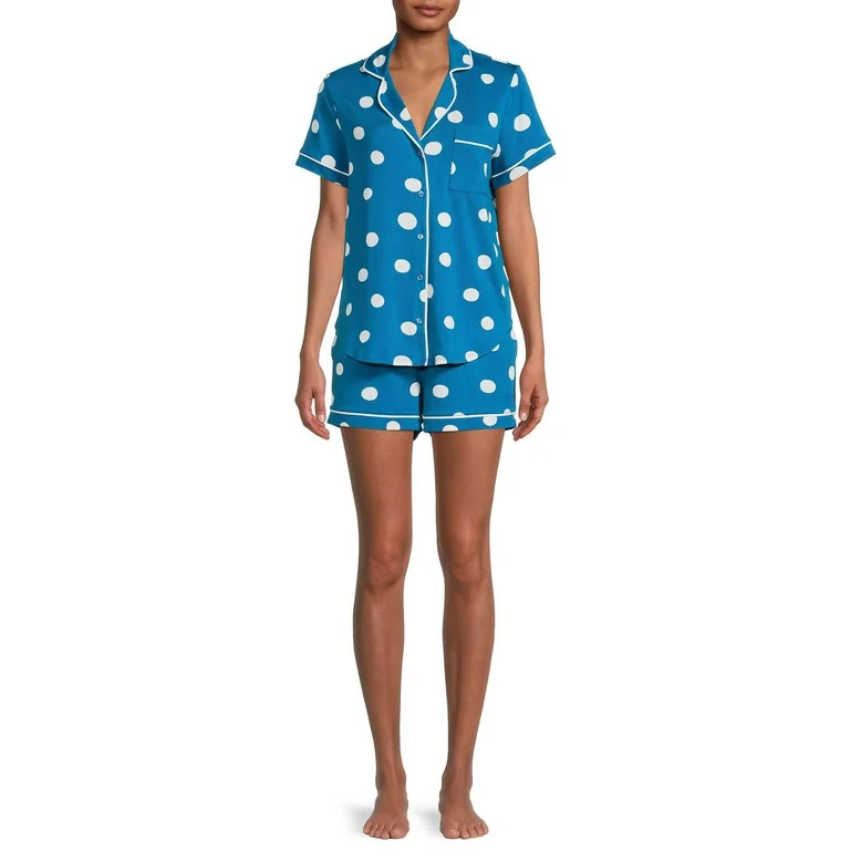 Secret Treasures Women's and Women's Plus Size Top and Shorts Pajama Set, 2-Piece | Walmart (US)