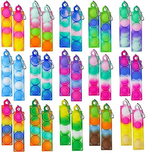 30PCS Mini Pop Fidget Keychain Toys,Wearable Push Popping Bubble Sensory Bracelet Toy,Durable and... | Amazon (US)