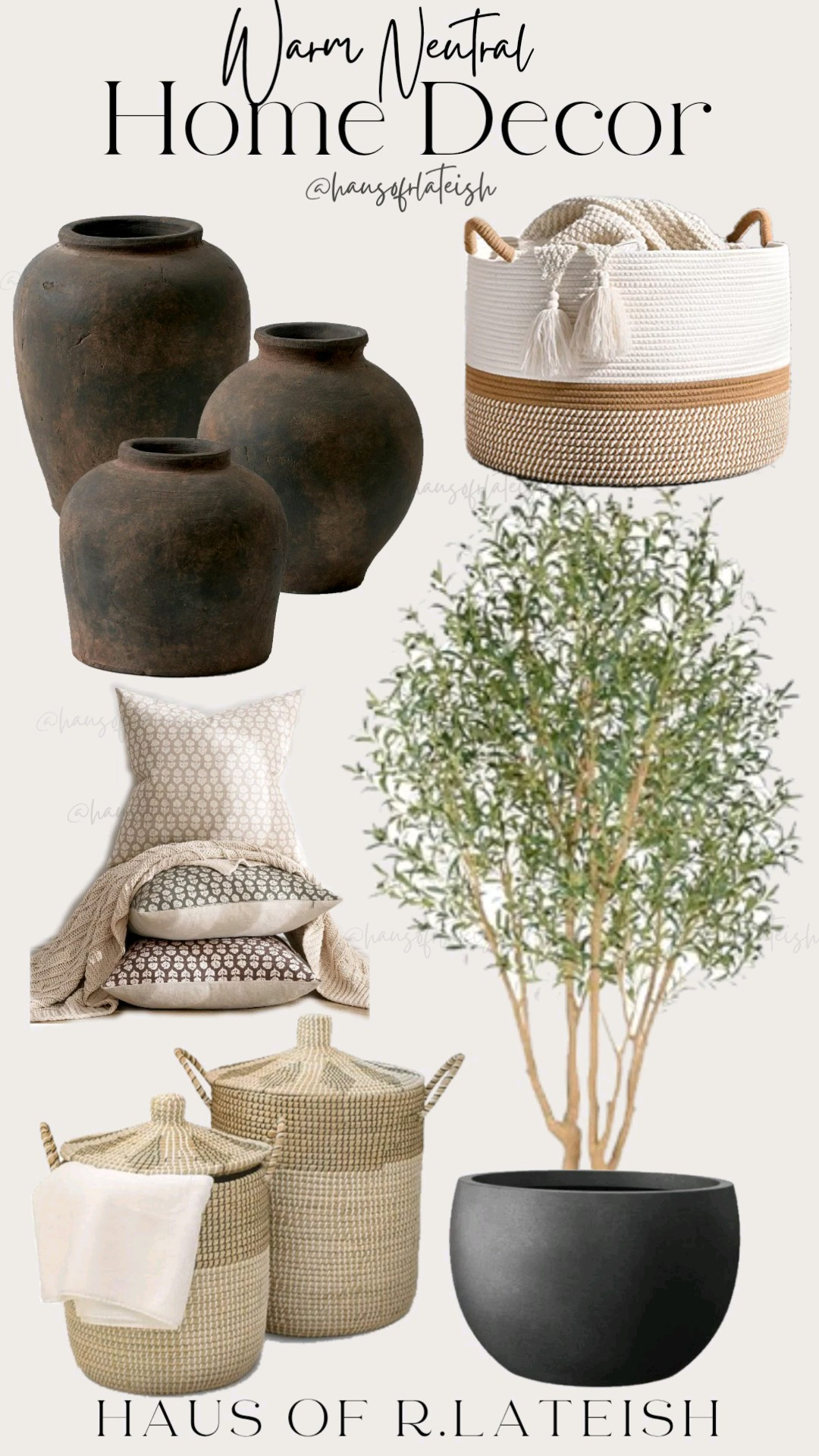 Warm tones and cozy textures for the season.Rustic vessels. Textured patterned pillow covers and throws. Woven hamper baskets. Modern styled planter. Tall faux tree. #livingroomdecor #cozyhomestyle #homedecorfinds #seasonalhomeinspo #LTKSeasonal #LTKvlog 

#LTKHome #LTKSaleAlert #LTKdayinmylife