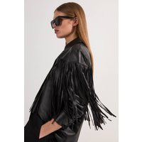 Leather Tassel Jacket | PrettyLittleThing UK