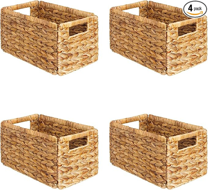 SpaceAid 4 Pack Wicker Basket, Storage Baskets for Organizing, Woven Rattan Basket with Handles f... | Amazon (US)