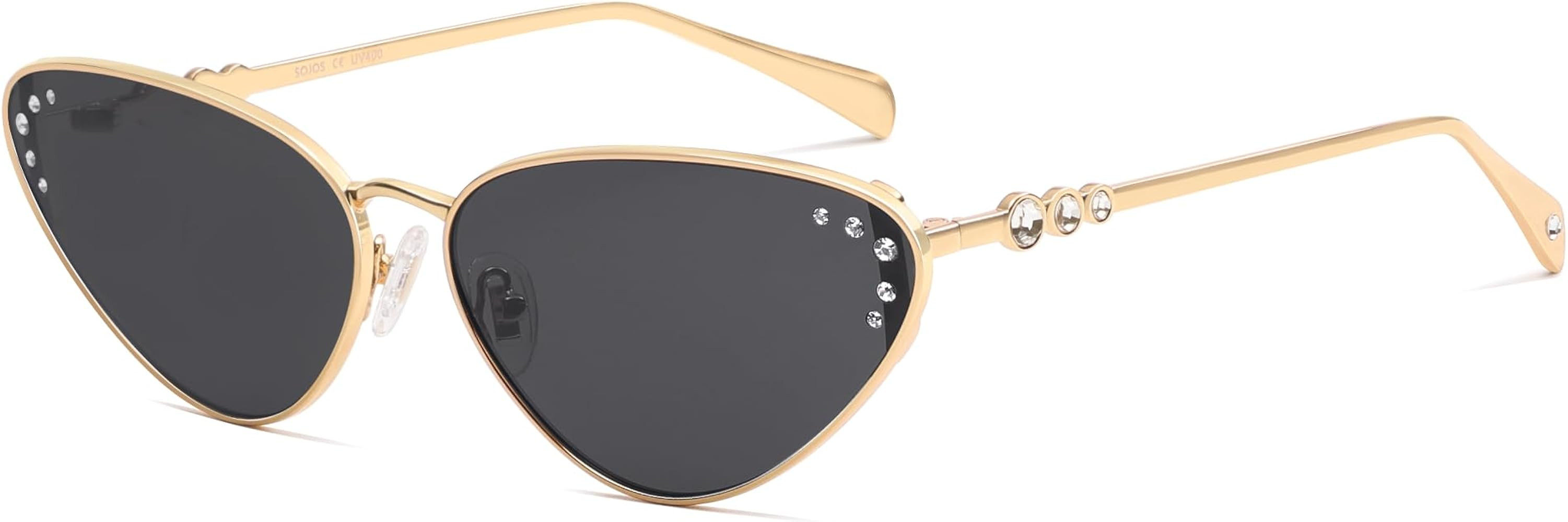 SOJOS Retro Cateye Sunglasses Womens Trendy Narrow UV400 Protection Sun Glasses, Enchantress | Amazon (US)