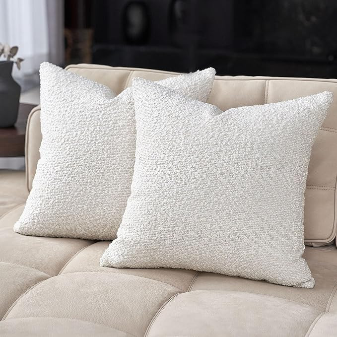DOMVITUS 18x18 Pillow Covers Set of 2, Couch Pillows for Living Room, Boucle Pillow Covers, Decor... | Amazon (US)