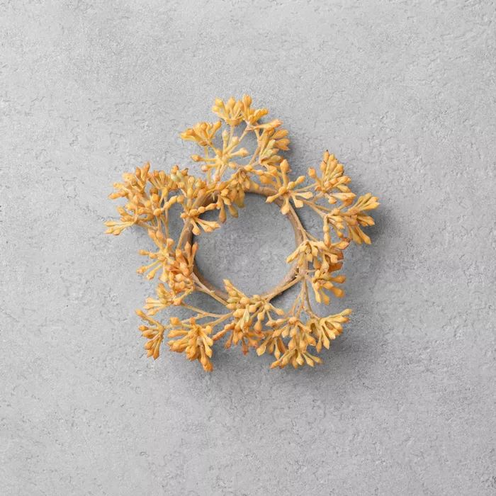 4pc Faux Golden Sedum Greenery Napkin Ring Set - Hearth & Hand™ with Magnolia | Target
