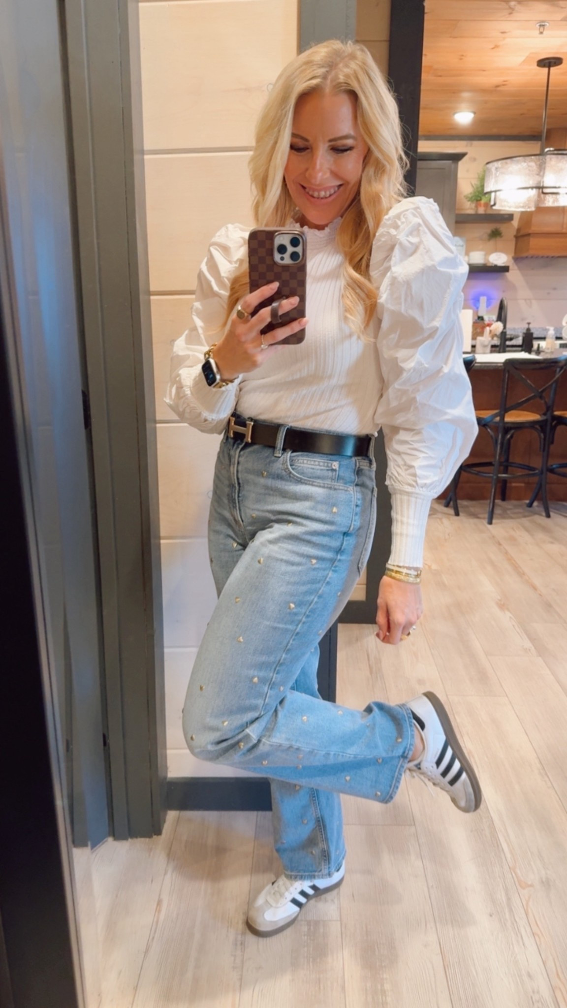 Happy to be here!! Working at the model home today and loving my new jeans with tiny gold hearts on them. 

I took my daughter and her friends shopping last night - and Target has some of the cutest things for Valentine’s Day!  Don’t sleep on their seasonal pieces ❤️

Remember ladies, when we look good - we feel good!! 🤍


#LTKootd #LTKWorkwear #LTKFindsUnder50