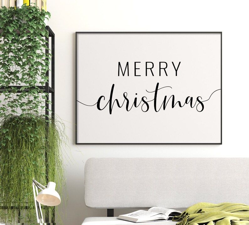 Merry Christmas Printable Art Christmas Saying Holiday | Etsy | Etsy (US)