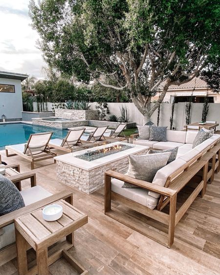 Outdoor lounge area by the pool. Love this spot! 

#LTKstyletip 



#LTKParties #LTKHome #LTKSeasonal