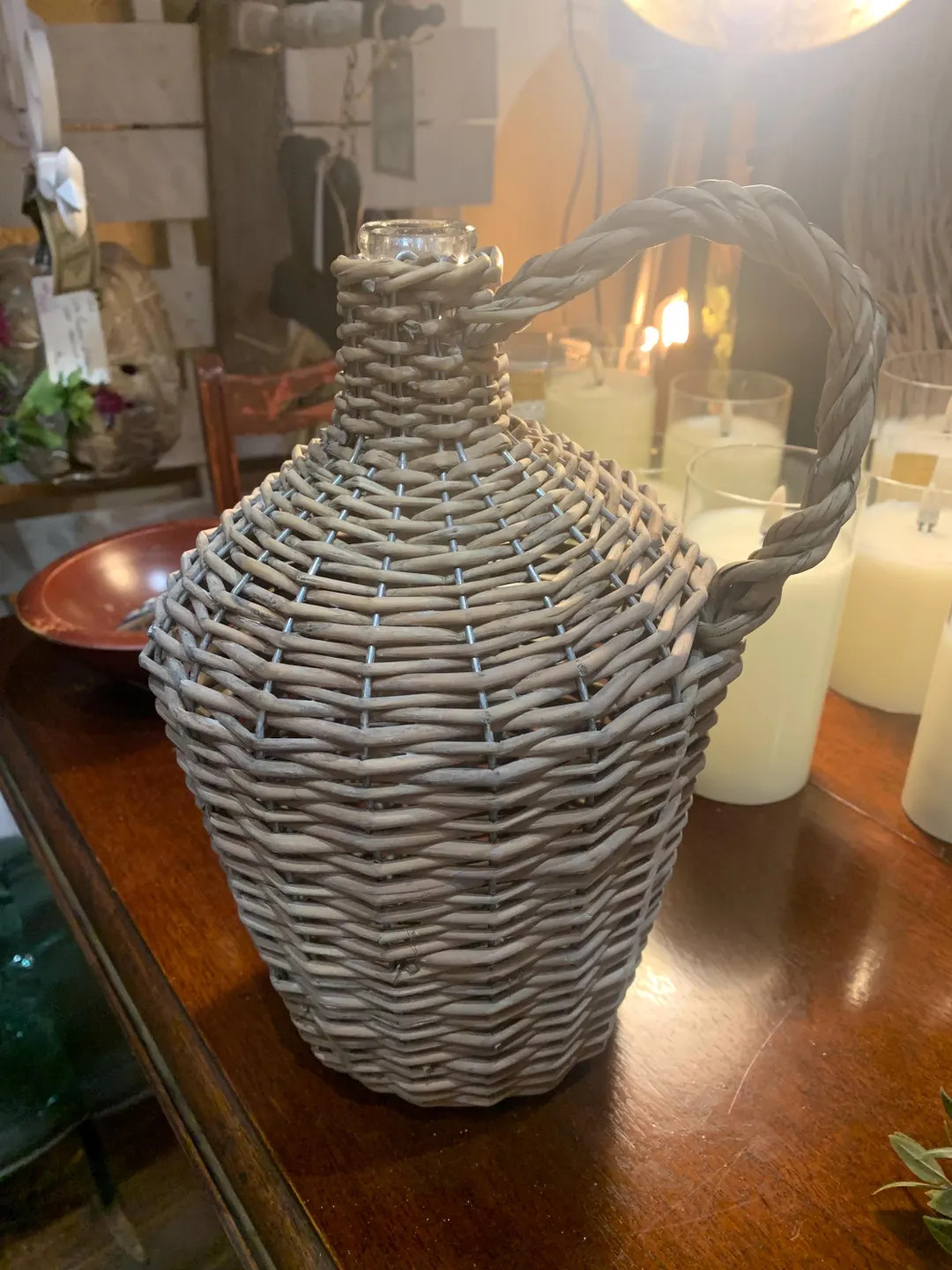 1970s Willow/wicker Demijohn, or Carboy, “dame-jeanne” (fr. Origins), Approximately 10.75”x... | Etsy (US)