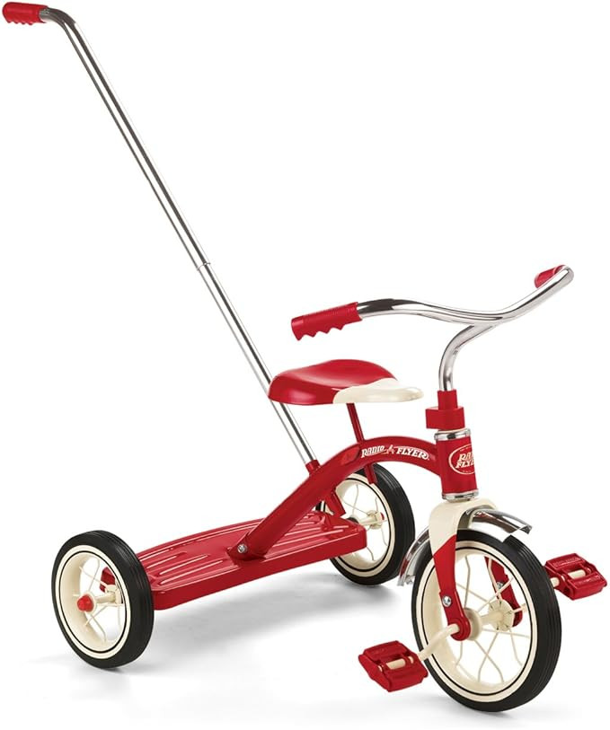 Radio Flyer Classic Tricycle with Push Handle, Red Trike, Tricycle for Toddlers Age 2-4, Toddler ... | Amazon (US)