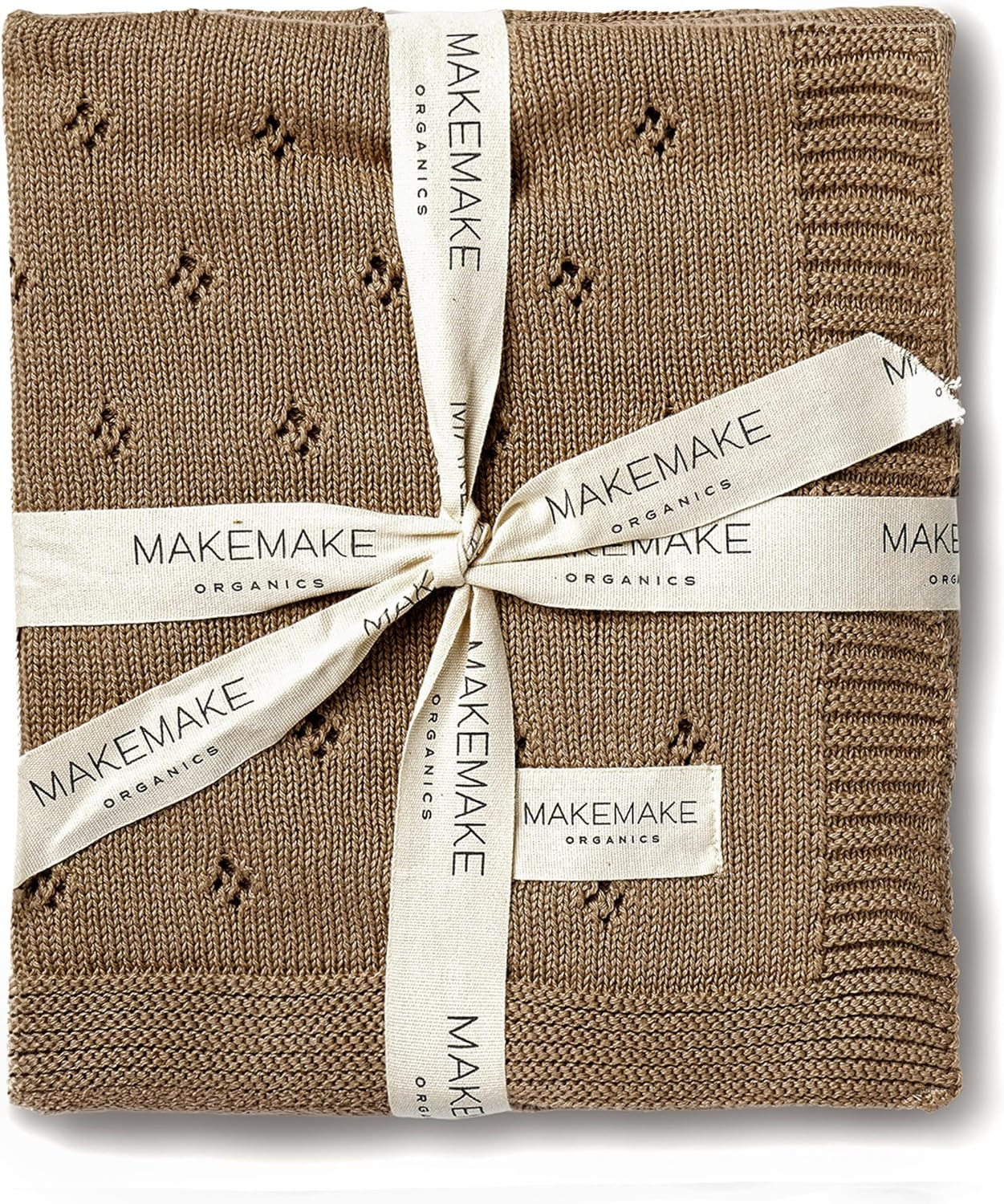 Manta de algodón orgánico para bebé, certificado GOTS, punto pointelle transpirable, manta unisex para cochecito de recién nacido (30 x 40 pulgadas, marrón) | Amazon (US)