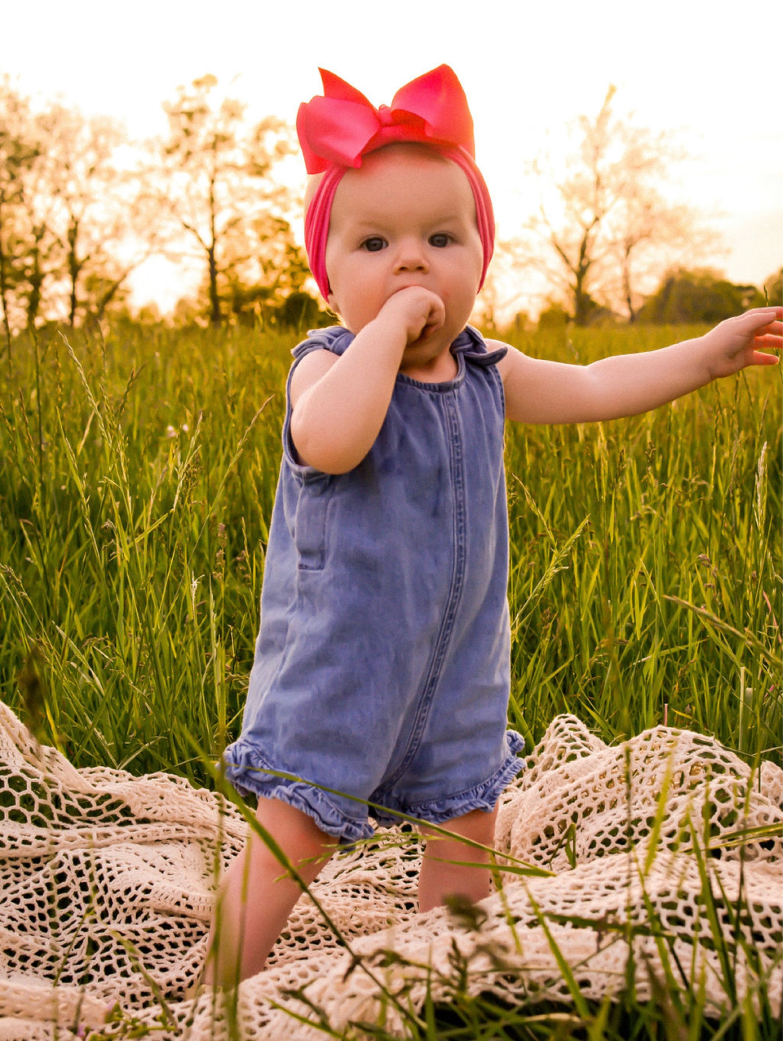 The sweetest little co, baby jean romper 🎀

#LTKKids #LTKStyleTip #LTKBaby