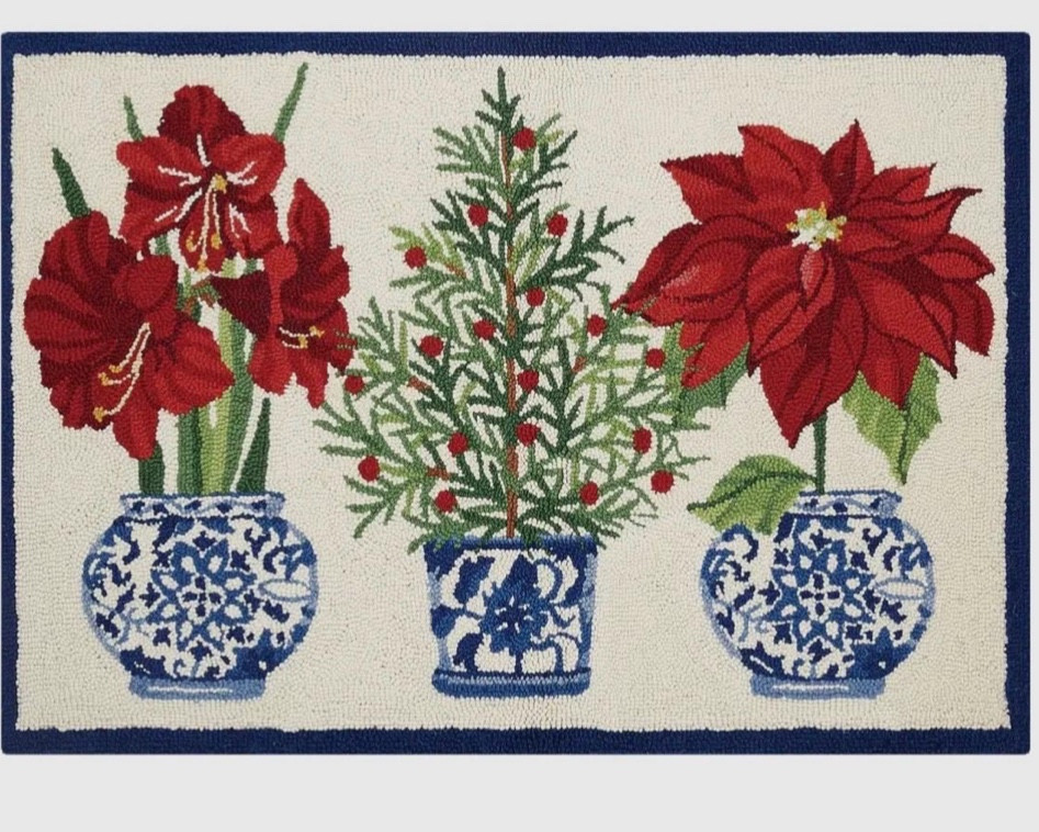Perfect chinoiserie inspired holiday rug.. perfect by the door, in front of the sink or even in the powder room. 

#LTKFindsUnder50 #LTKSeasonal #LTKHoliday