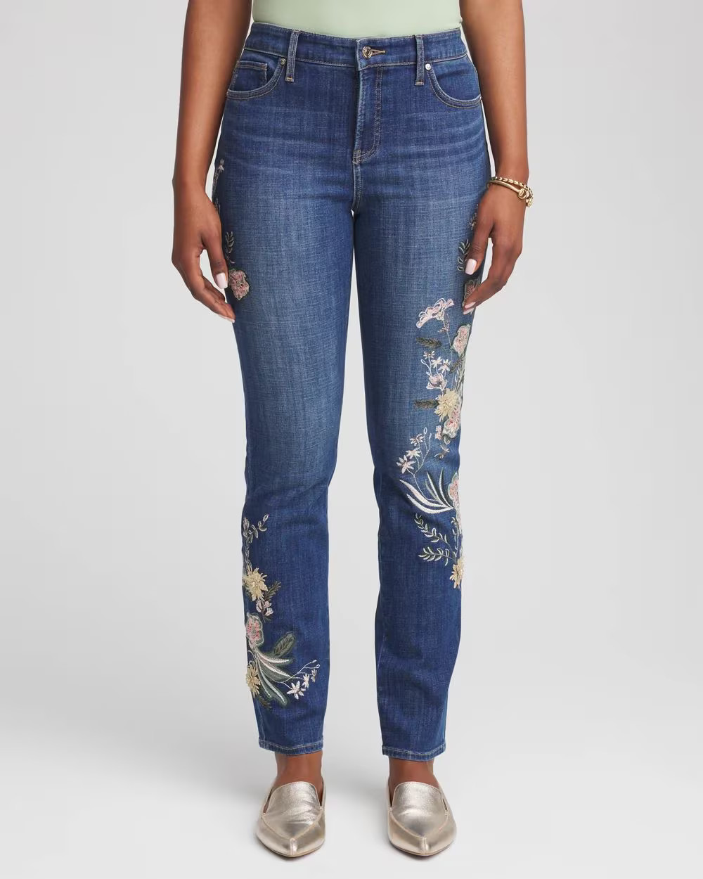 Appliqué Girlfriend Slim Ankle Jeans | Chico's