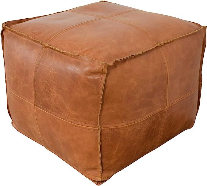 Marrakesh Style , Moroccan Square Leather Pouf Handmade - Comfortable Ottoman & Footrest, Home Gi... | Amazon (US)