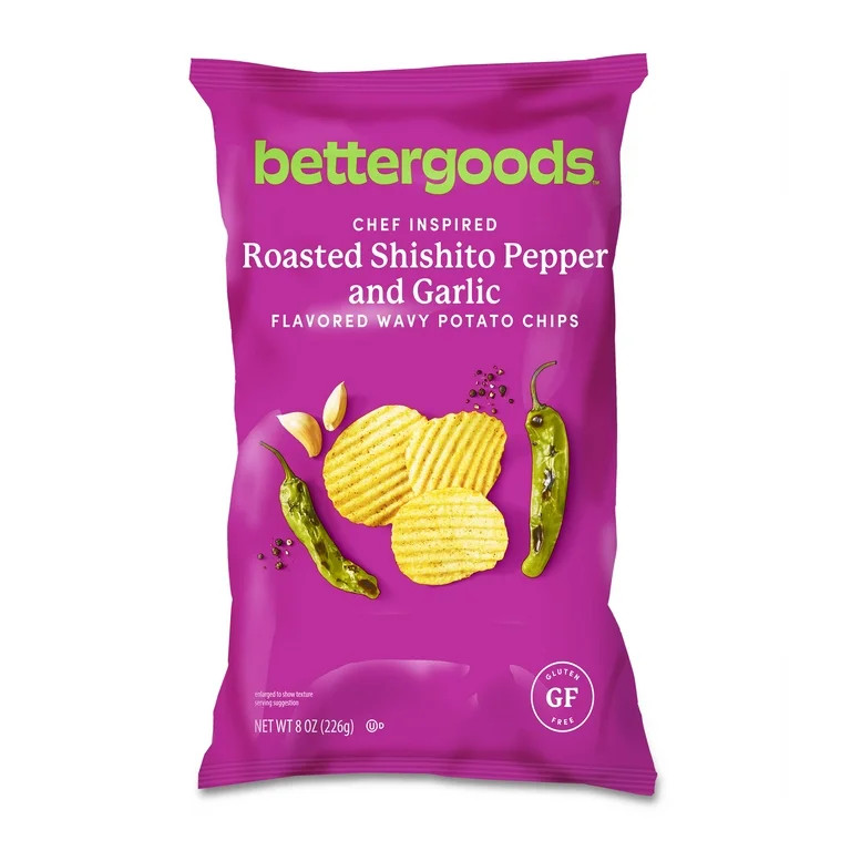bettergoods Roasted Shishito Pepper & Garlic Wavy Potato Chips, 8 oz | Walmart (US)