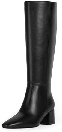Knee High Boots Women Chunky Heel Square Toe Tall Boots for Women Block Mid Heeled Long Fall Boot... | Amazon (US)