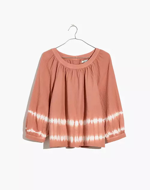 Tie-Dye Lightspun Wide-Neck Cuffed-Sleeve Top | Madewell