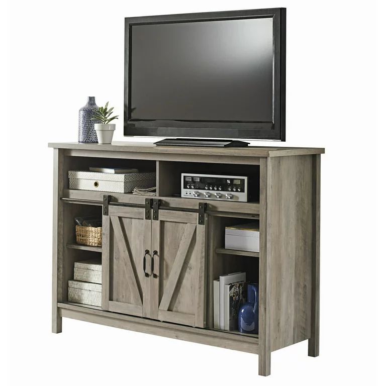 Better Homes & Gardens Modern Farmhouse Fireplace TV Stand for TVs up to 50", Rustic Gray Finish | Walmart (US)