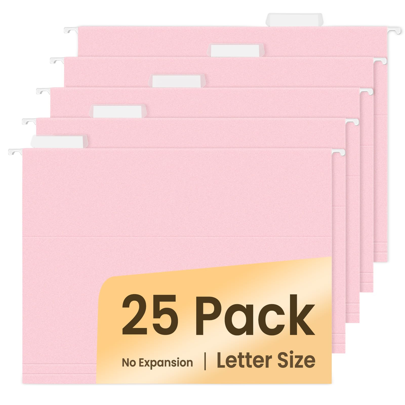 SUNEE 25 Pack Hanging File Folders, Pink Folders, Hanging File Folders Letter Size with 1/5-cut T... | Amazon (US)
