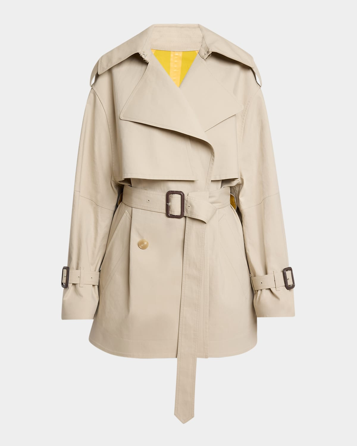Belted Short Cocoon Trench Coat | Neiman Marcus