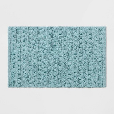 Woven Textured Aqua Bath Rug Aqua - Opalhouse™ | Target