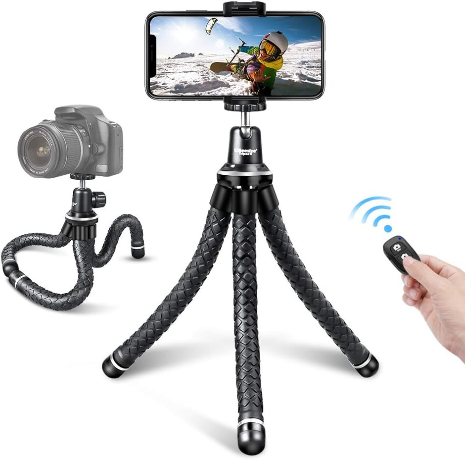 UBeesize Flexible Cell Phone Tripod, Mini Travel Tripod Stand with Wireless Remote Shutter, Unive... | Amazon (US)