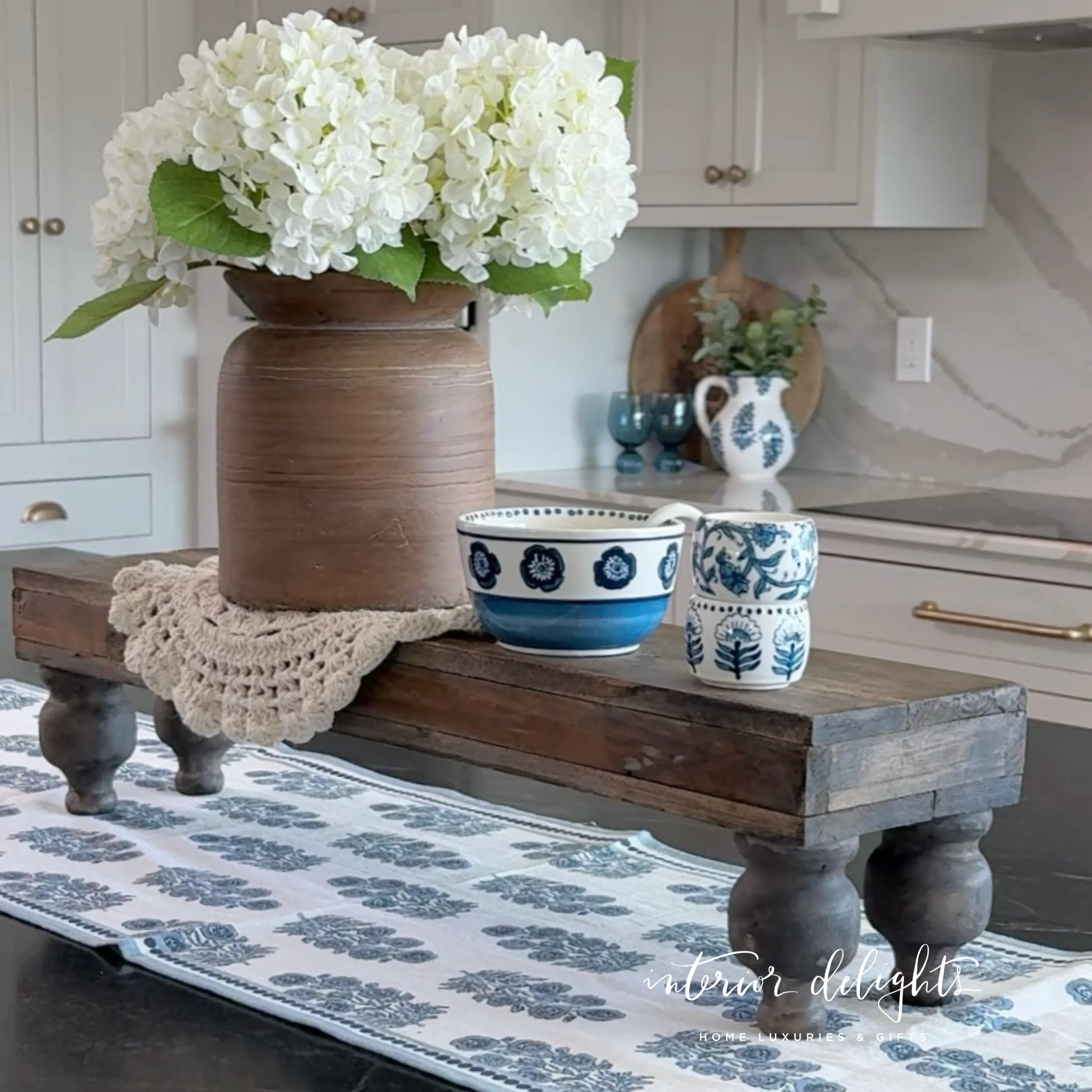 Rustic Footed Wood Riser | Interior Delights