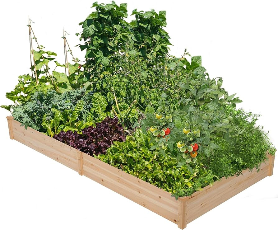 Yaheetech 8×4ft Wooden Horticulture Raised Garden Bed Divisible Elevated Planting Planter Box fo... | Amazon (US)