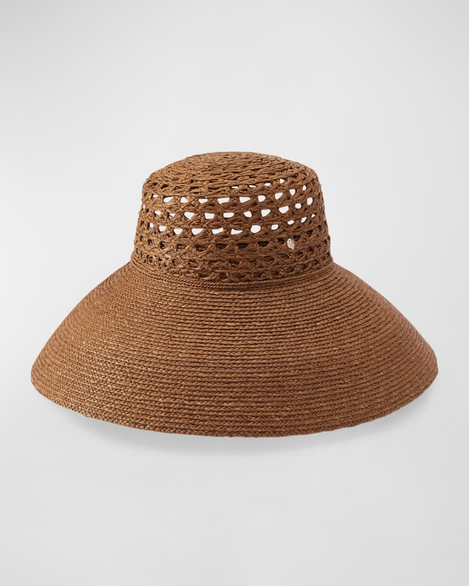 Helen Kaminski Lace Braid Raffia Structured Hat | Neiman Marcus