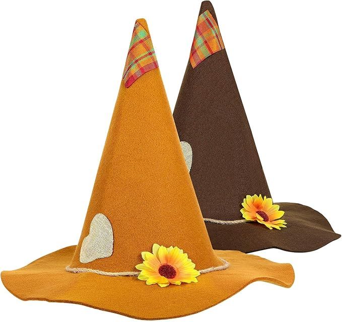 2 Pieces Scarecrow Hat Felt Scarecrow Hat Scarecrow Costume Accessory for Halloween Costume Party... | Amazon (US)