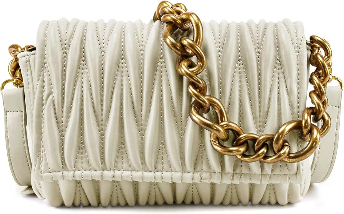 Montana West Quilted Small Shoulder Bag for Women Y2K Trendy Cute Clutch Underarm Purse with 2 Re... | Amazon (US)