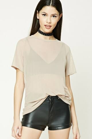 Sheer Mesh Longline Top | Forever 21 (US)