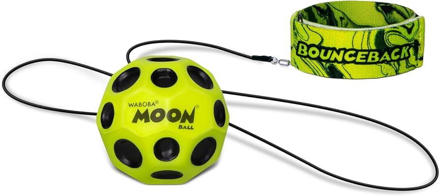 Waboba Bounceback Returning Yellow Moon Ball Hyper Bouncy Balls, Extreme Bounce and Fun, Super Hi... | Amazon (US)