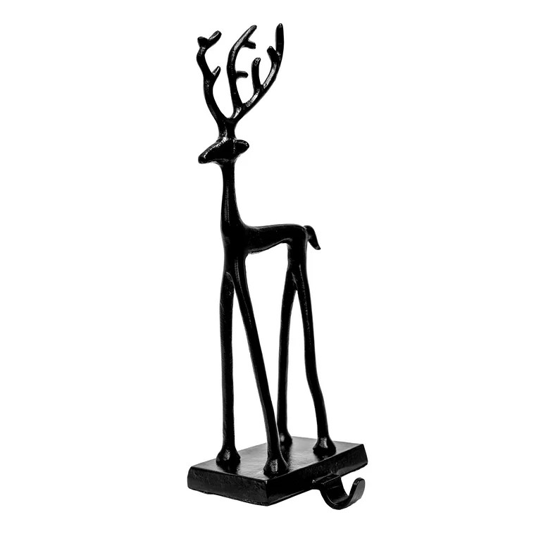 Rustic Deer Christmas Stocking Holder, Black, 13.75", by Holiday Time | Walmart (US)