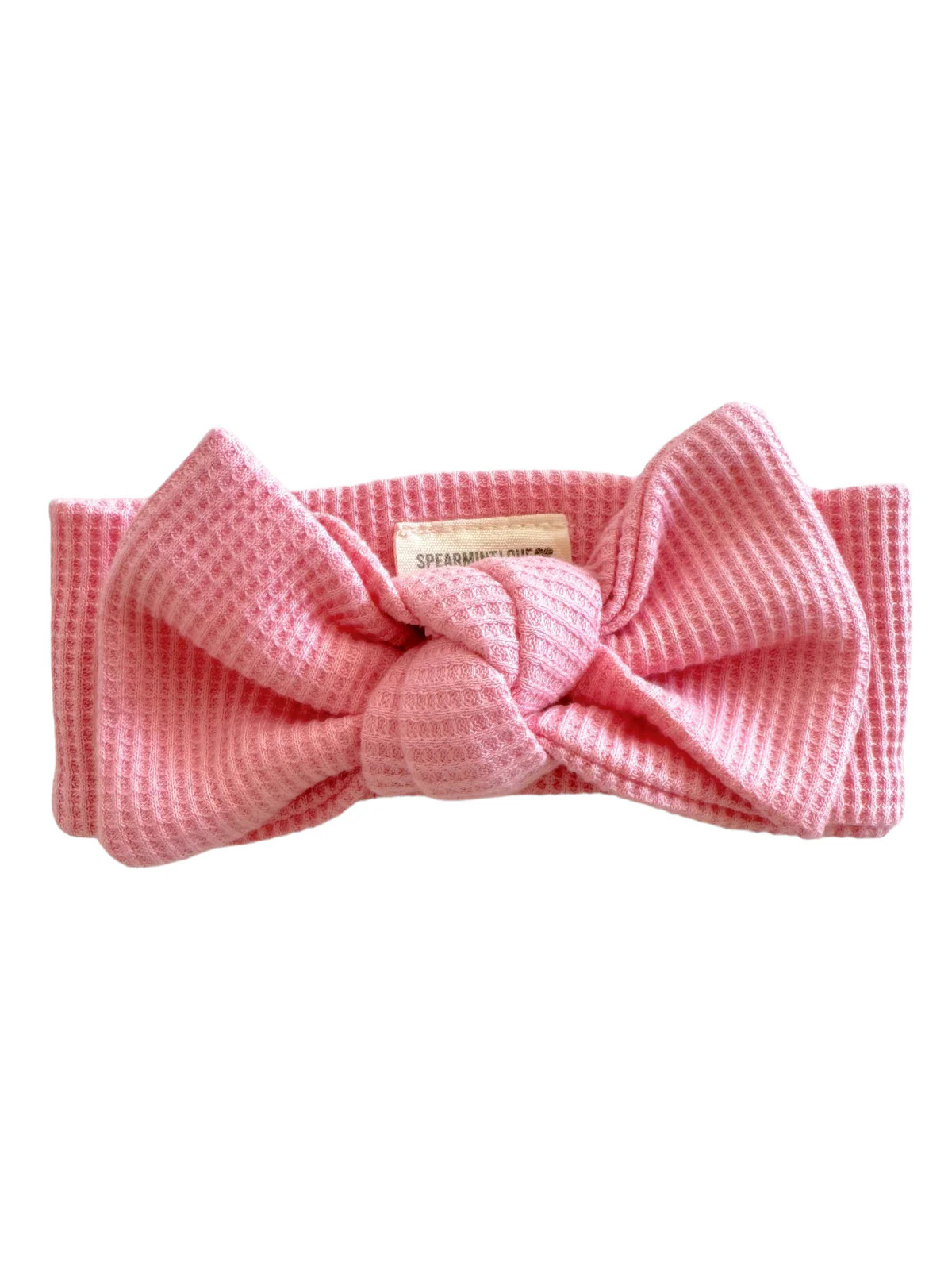 Organic Waffle Knot Bow, Pink | SpearmintLOVE