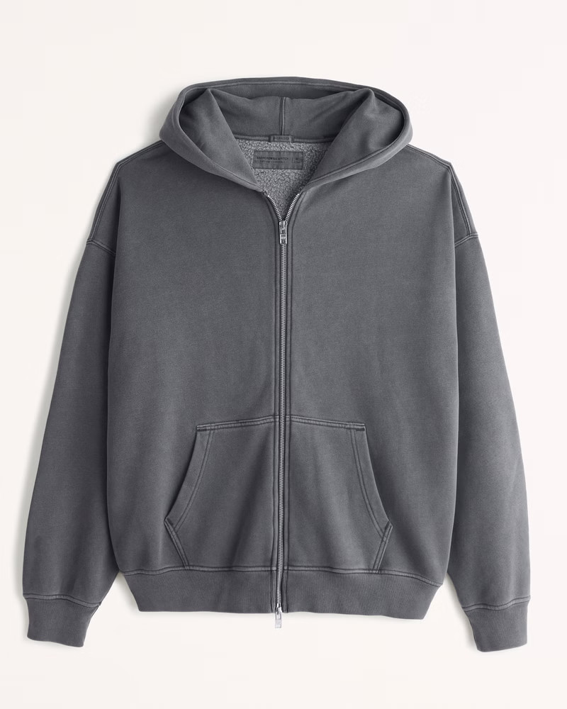 Men's Essential Full-Zip Hoodie | Men's | Abercrombie.com | Abercrombie & Fitch (US)