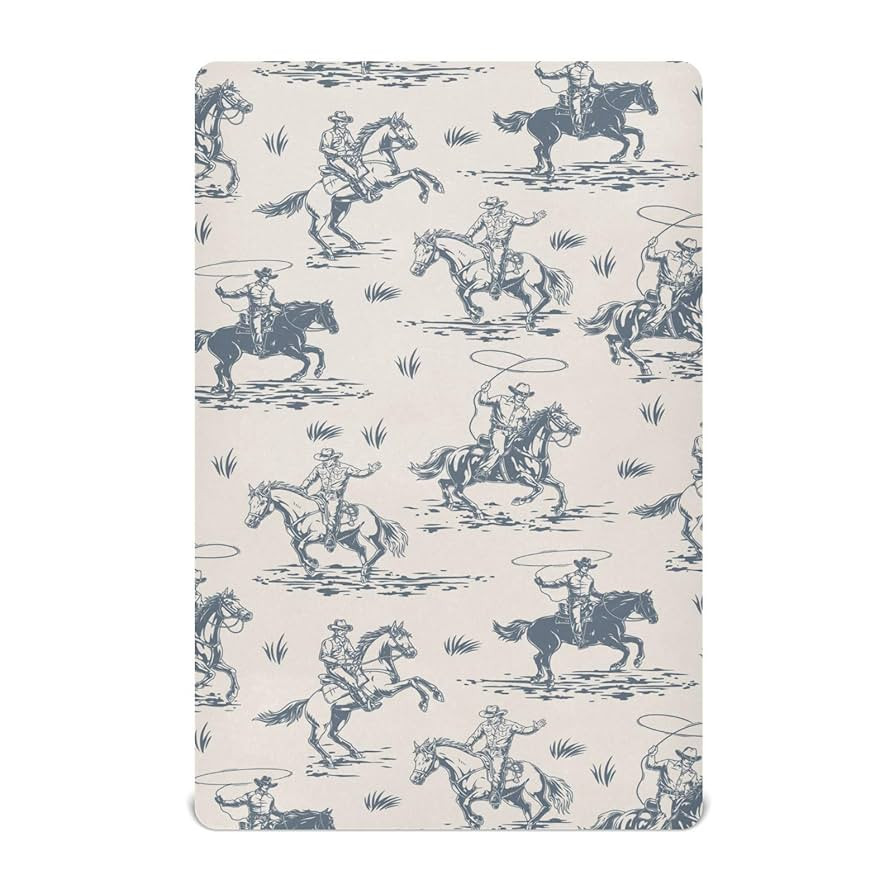 Cowboys Horse Western Crib Sheets Soft Breathable Fitted Baby Crib Sheets Mattress Cover for Girl... | Amazon (US)