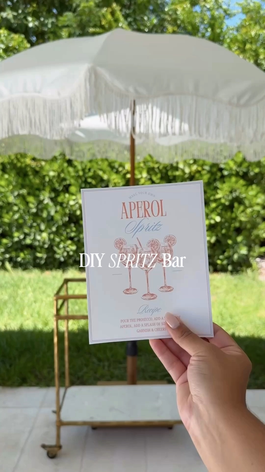 If you’re hosting this summer, you need a spritz bar 🍊 

The formula for the perfect summer setup: prosecco + Aperol + soda water + citrus 🍋 

#entertainingathome #spritzbar #outdoorentertaining #aperolspritz #spritz #limoncello #hugospritz #cocktails  #cocktailrecipe #barcartstyling #summercocktails


#LTKHome #LTKSeasonal #LTKfoodie