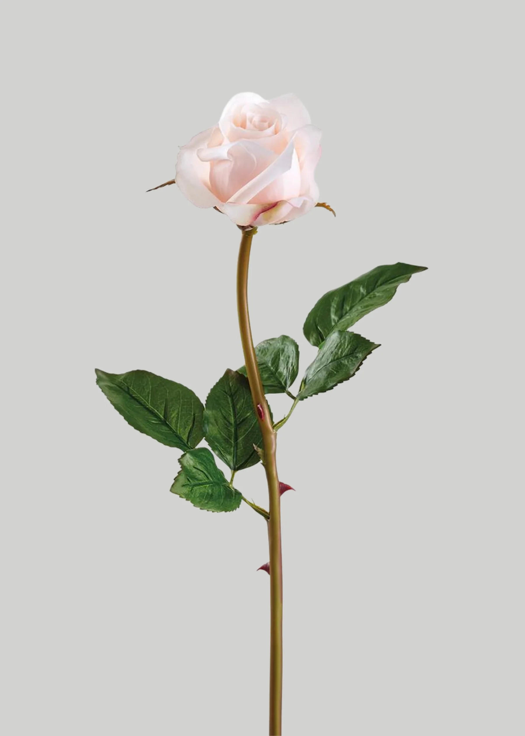 Blush Pink Real Touch Rose Bud Fake Flower - 23" | Afloral