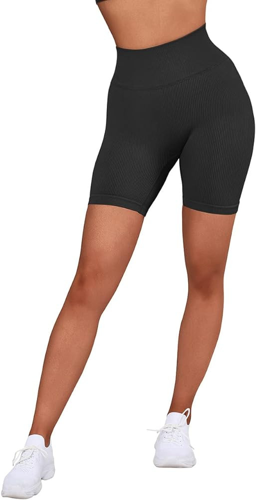 SUUKSESS Women Ribbed Seamless Leggings High Waisted Workout Gym Yoga Pants | Amazon (US)