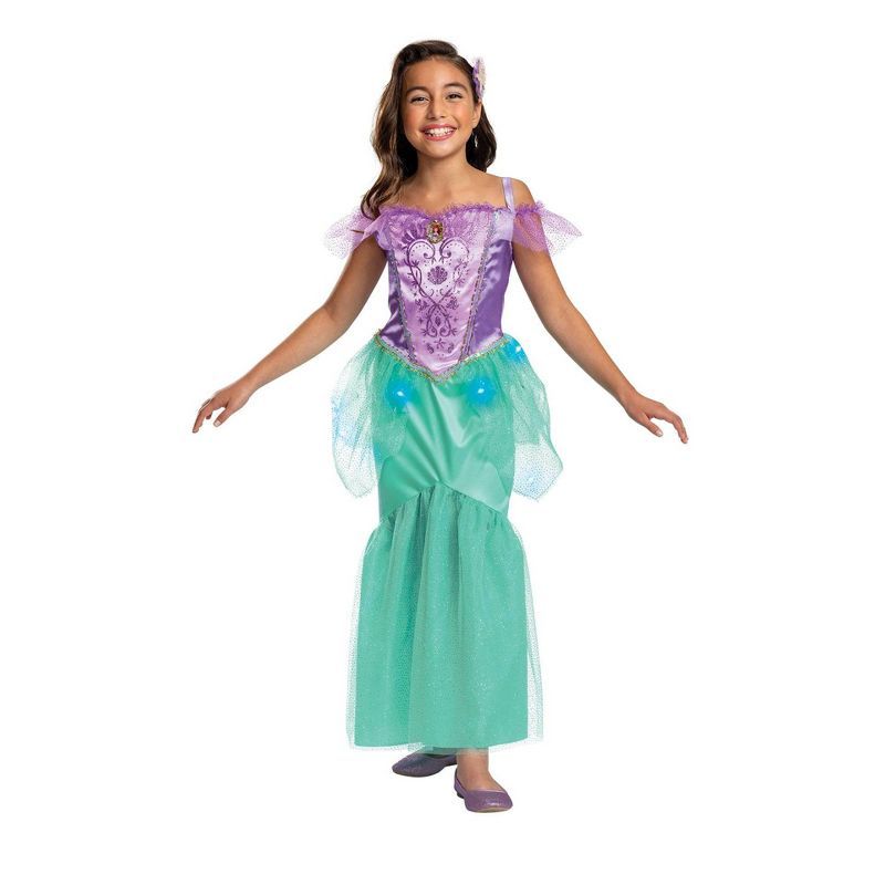 Kids' Disney Princess Ariel Deluxe Light Up Halloween Costume Dress with Headpiece | Target