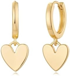 MYEARS Women Earrings Gold Huggie Hoop Dangle Drop 14K Gold Plated Small Simple Hypoallergenic Ev... | Amazon (US)