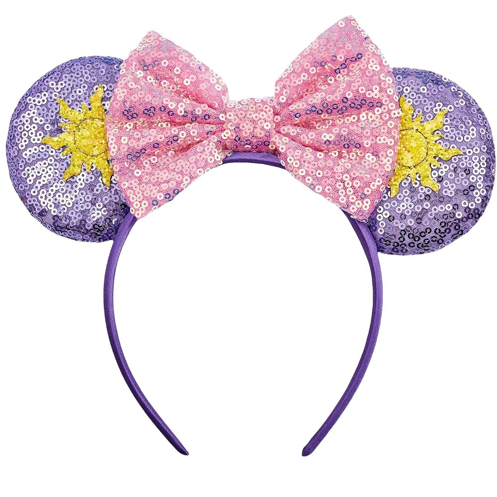 Mouse Ear Headbands for Women Giltter Bow Headband for Girls Birthday Party Decorations | Amazon (US)
