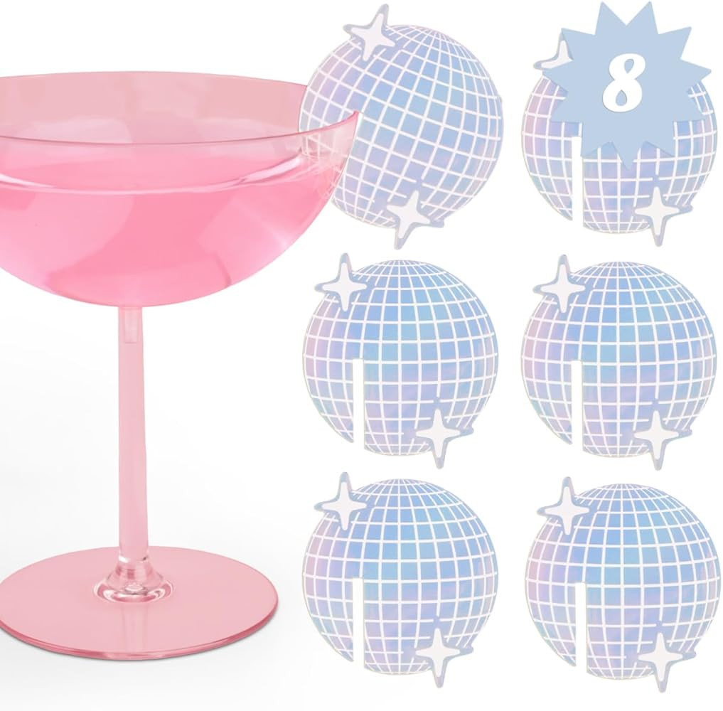 xo, Fetti Disco Party Drink Markers - 8 count, 2" | Disco Bachelorette Party, Groovy Birthday Par... | Amazon (US)