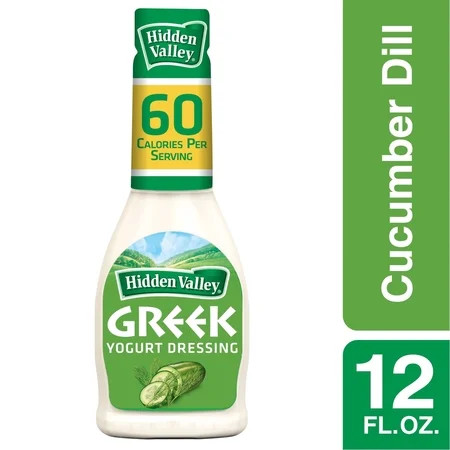 Hidden Valley Greek Yogurt Cucumber Dill Salad Dressing & Topping, Gluten Free - 12 Ounce Bottle | Walmart (US)