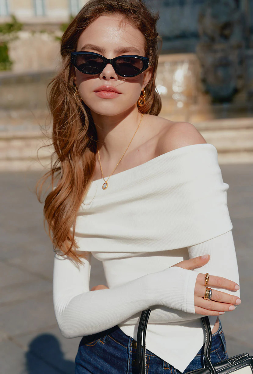 Trevy Jersey Top - Ivory | Petite Studio NYC