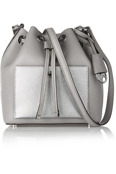 Greenwich small metallic-paneled textured-leather bucket bag | NET-A-PORTER (UK & EU)