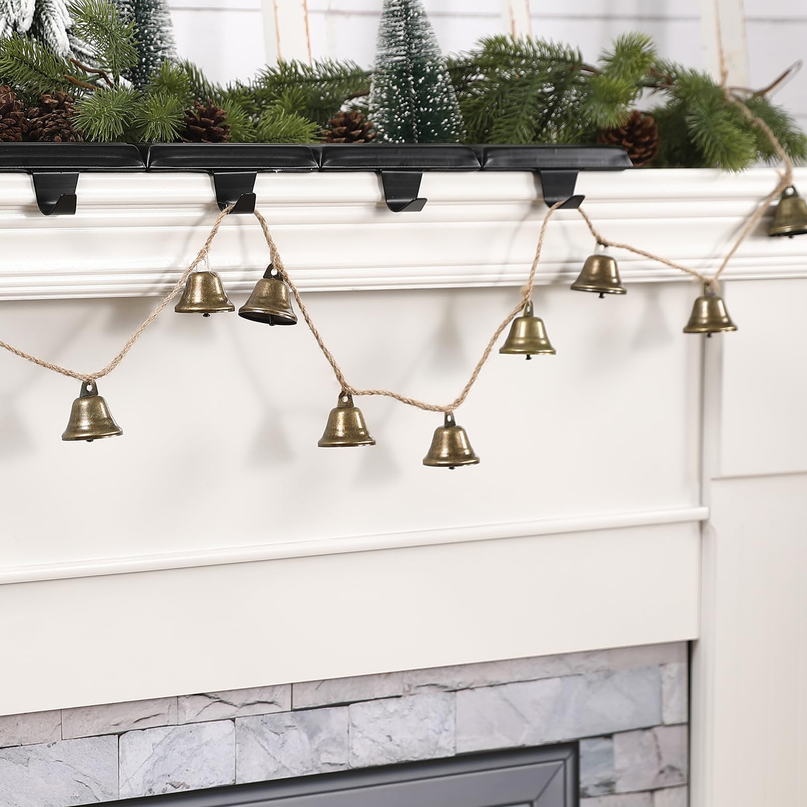 Christmas Decorations -Bells Christmas Garland-Rustic Bells Garland Banner for Christmas Tree Man... | Amazon (US)